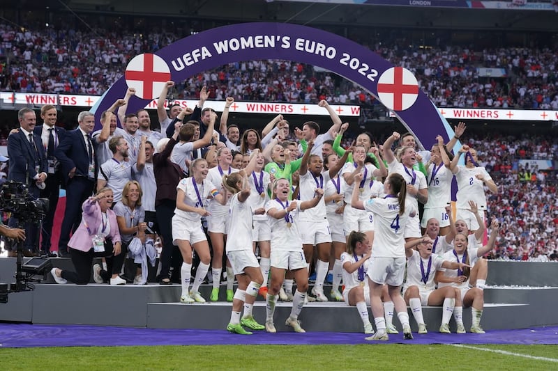 England celebrate winning Euro 2022