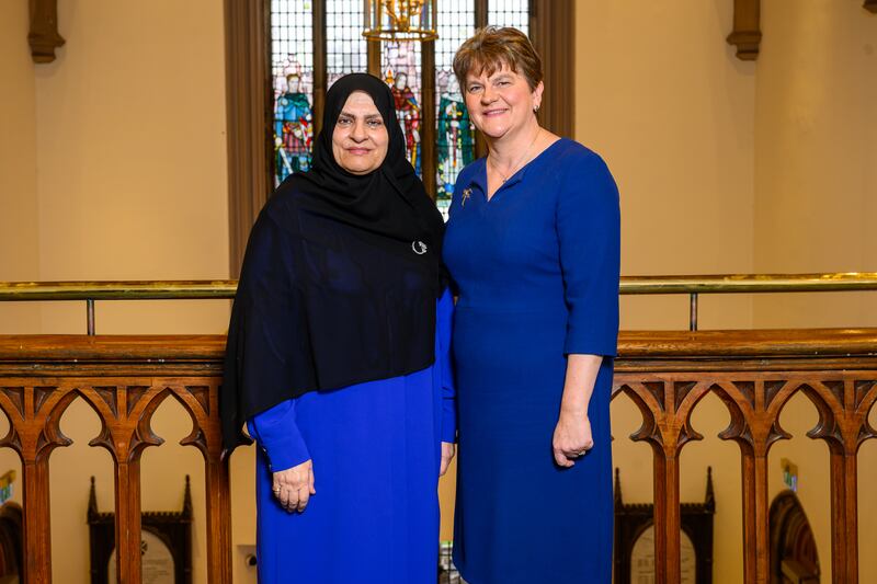 Dr Raja Al Gurg pictured with Baroness Foster at Queen's University.