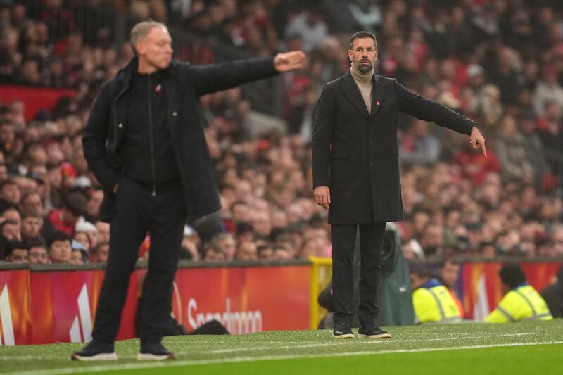 Ruud Van Nistelrooy (right) could succeed Steve Cooper (left) as Leicester manager