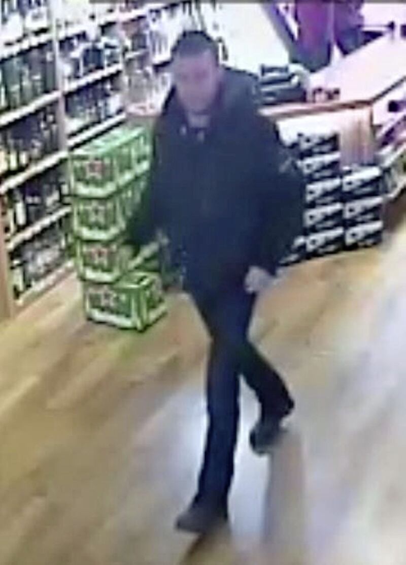 A CCTV image shows Wayne Boylan in a shop on the evening when he was murdered 