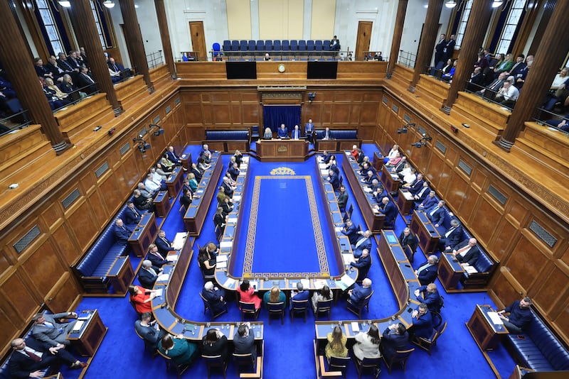 The chamber of the Northern Ireland Assembly in Parliament Buildings, Stormont