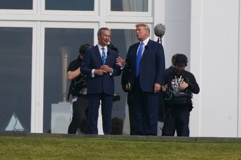 US President-elect Donald Trump alongside Reform UK leader Nigel Farage