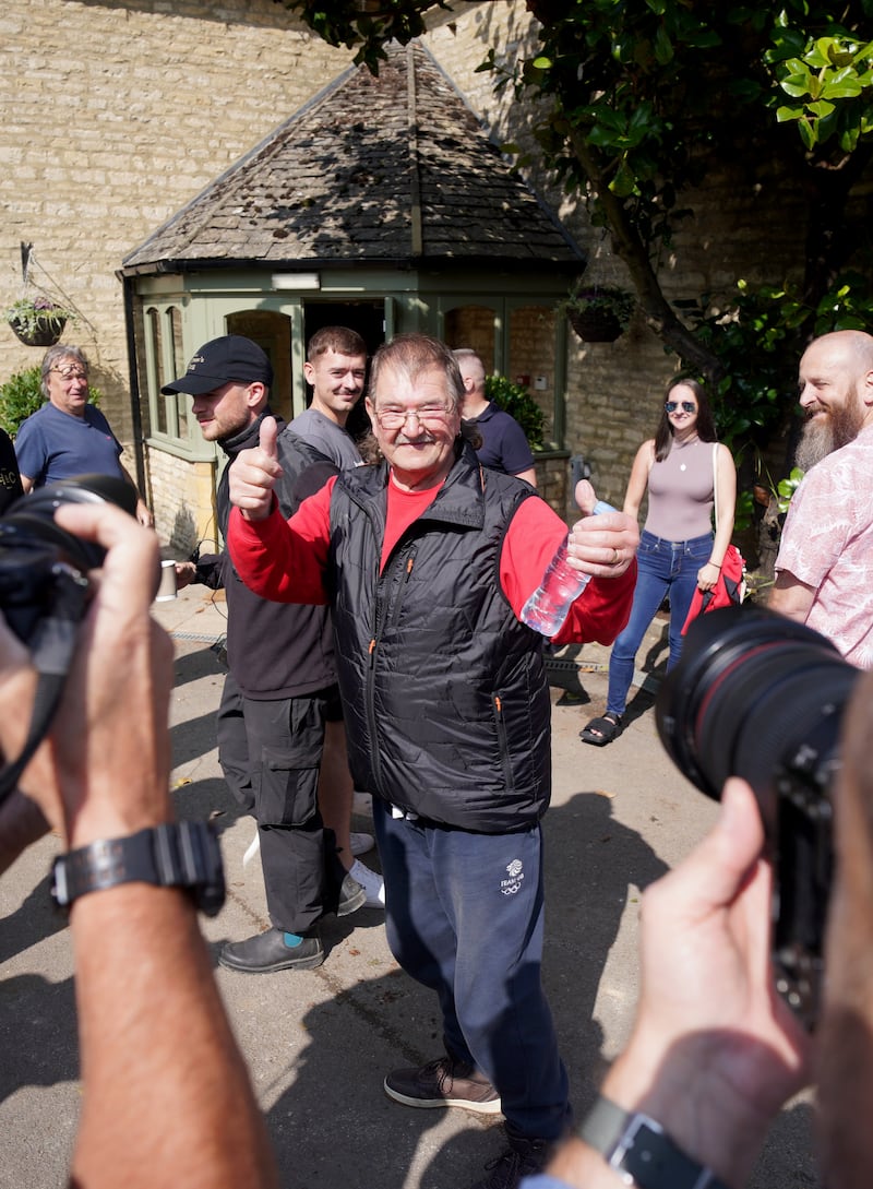 Clarkson’s Farm star Gerald Cooper arrives for the opening of Jeremy Clarkson’s new pub, The Farmer’s Dog