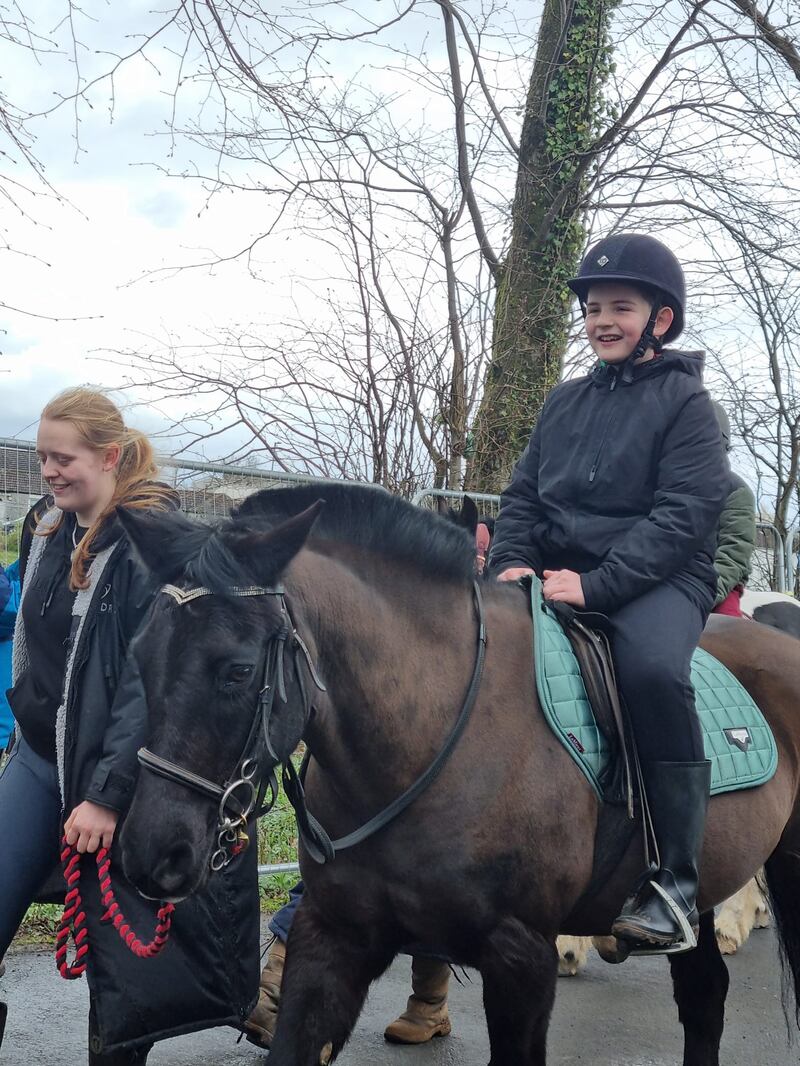 Kyle rides a horse as part of his Cubs programme.