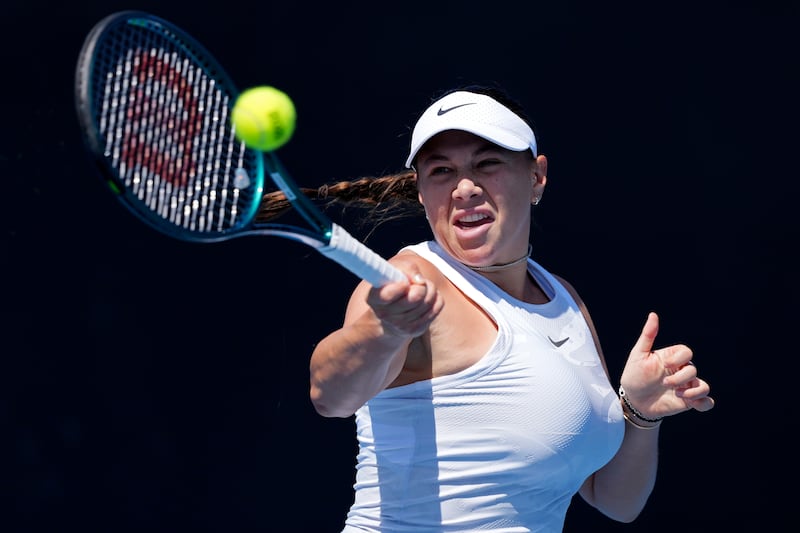 Amanda Anisimova debuted her new hair during their first round match at the Australian Open (Ng Han Guan/AP)