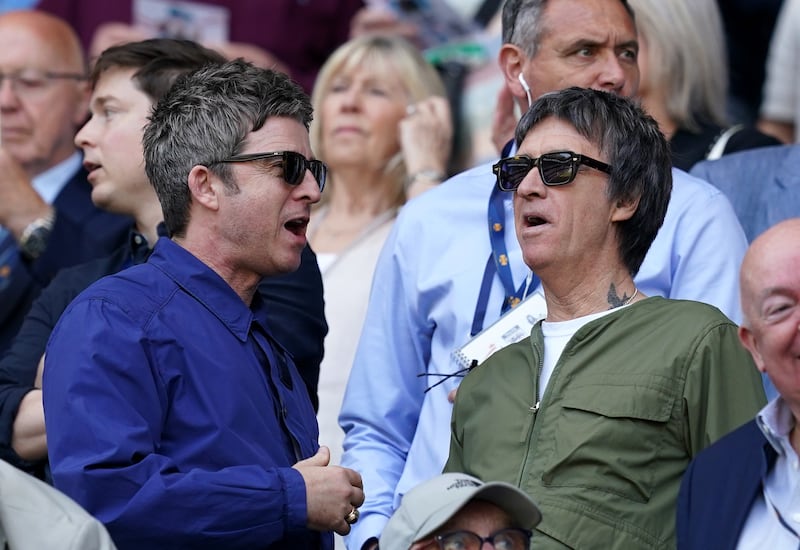 Noel Gallagher (left) and Johnny Marr in May 2024