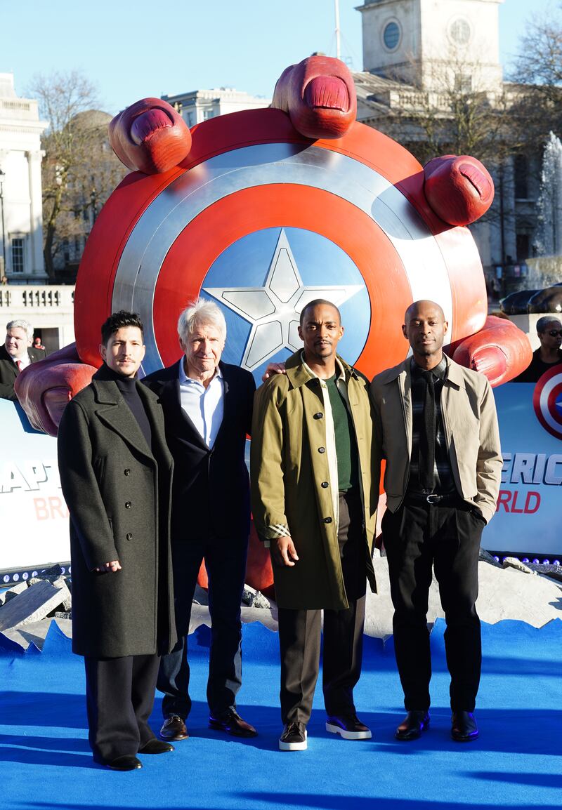 Danny Ramirez, Harrison Ford, Anthony Mackie and Julius Onah star in the latest Captain America film