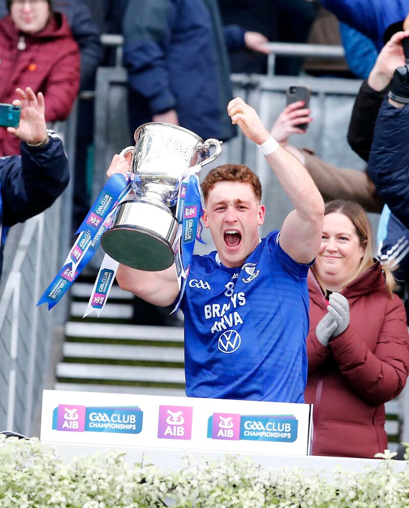 Arva's Ciarán Brady at the end of the AIB GAA Football All-Ireland Junior Club Championship  between Arva and Listowel Emmets at Croke Pairc on 01-14-2024.