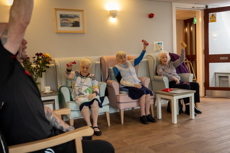 Elderly residents at De la Cour House taking part in the classes