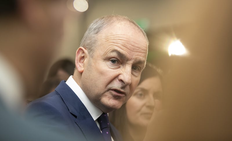 Fianna Fail leader Micheal Martin faced reporters’ questions on Sunday evening