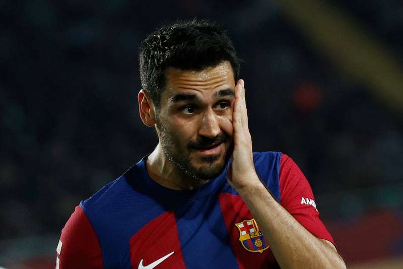 Barcelona’s Ilkay Gundogan will captain hosts Germany at Euro 2024. (Joan Monfort/AP)