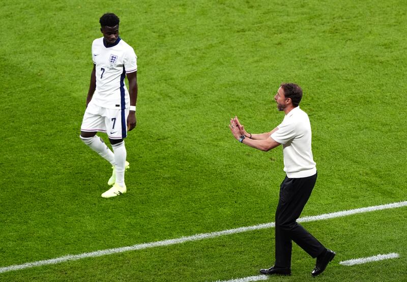 England manager Gareth Southgate (right) came under scrutiny for the make up of his side