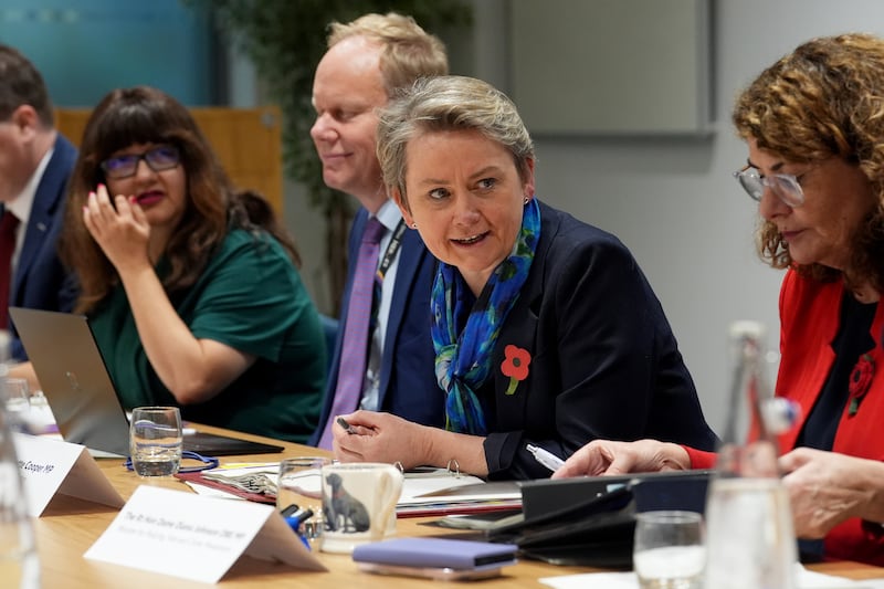 Home Secretary Yvette Cooper attending the National Policing Board meeting at the Home Office on Wednesday