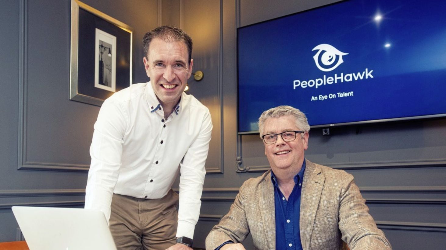 PeopleHawk co-founders Alistair Craig (chief technical officer) and Paul Kinney (chief executive). Picture: Brian Morrison. 