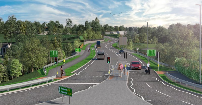 A visualisation of how the A29 Cookstown Bypass would look. Pic: DFI