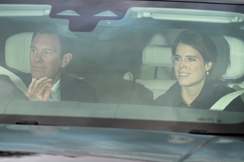 Princess Eugenie and Jack Brooksbank arrive for the King’s Christmas lunch at Buckingham Palace