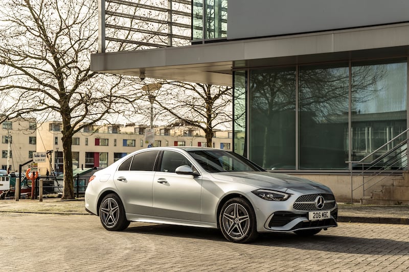 The C-Class plug-in hybrid has a claimed 64 miles on electric power. (Mercedes)