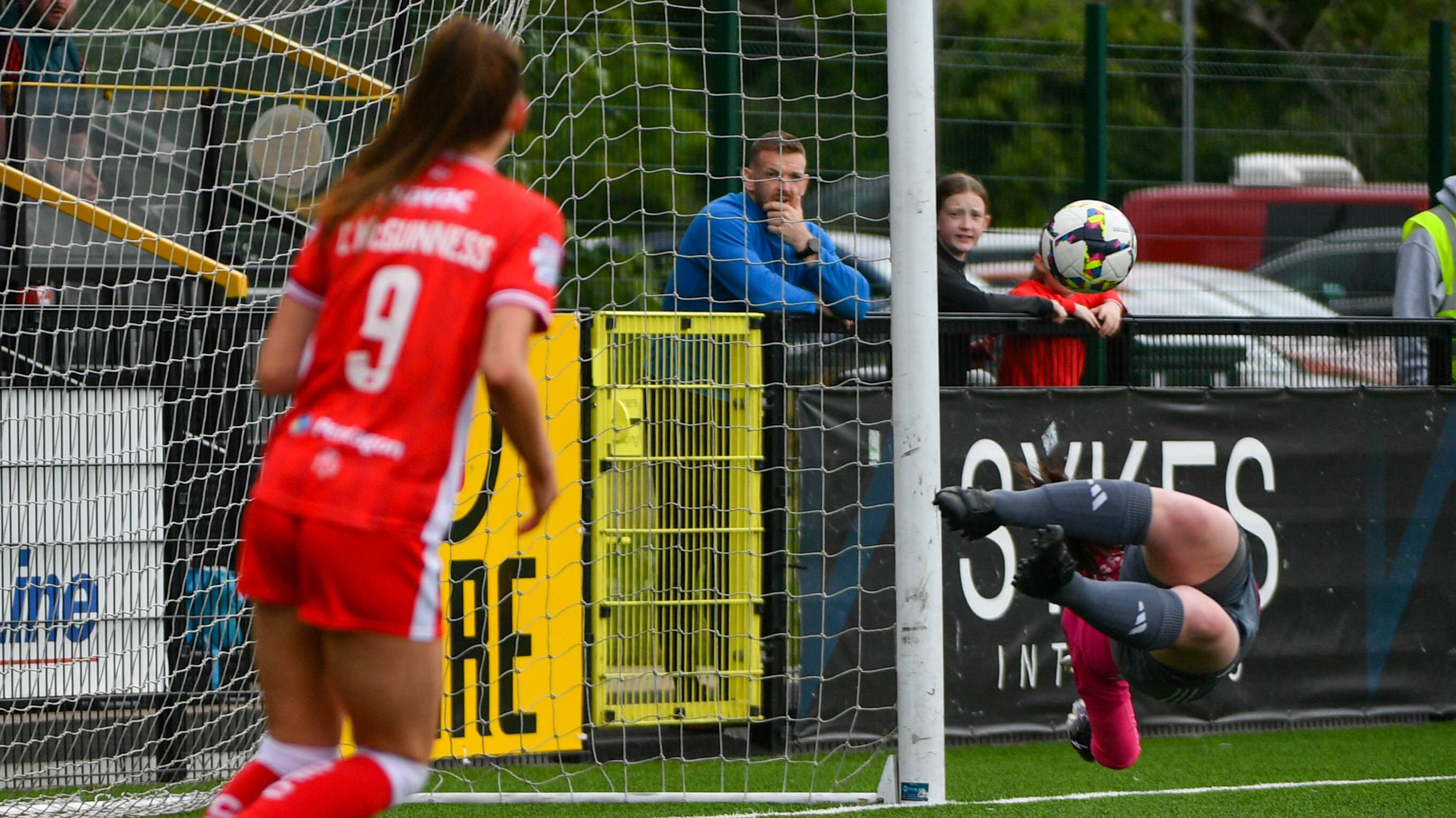 PACEMAKER PRESS BELFAST 30-06-24
VBET Women’s League Cup Final 2024
Cliftonville v Lisburn Rangers
Toni-Lee Finnegan of Cliftonville has a shot saved by Emma Higgins of Lisburn Rangers during this afternoon’s game at Blanchflower Stadium, Belfast.
 Photo - Andrew McCarroll/ Pacemaker Press