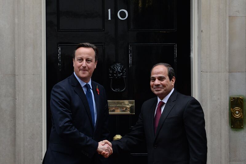 David Cameron met Egyptian President Abdel Fatah el-Sisi in 2015 while prime minister