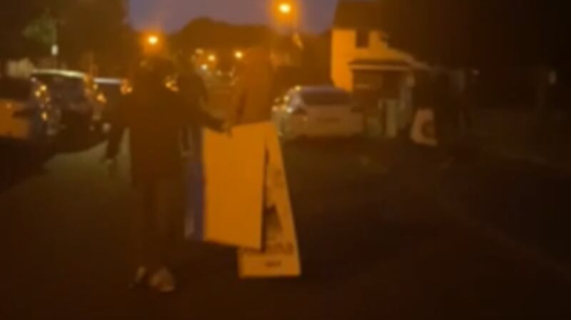 Gang of youths with election posters taken down in South Belfast