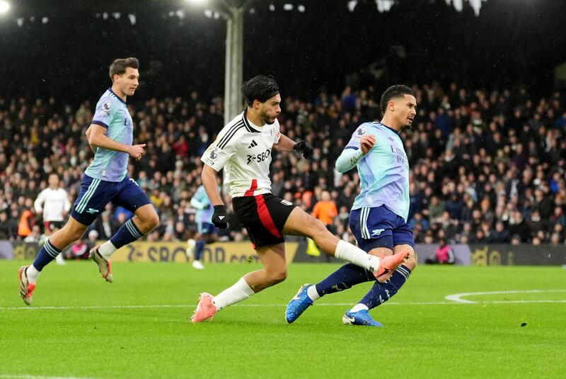 Raul Jimenez (centre) fired Fulham ahead