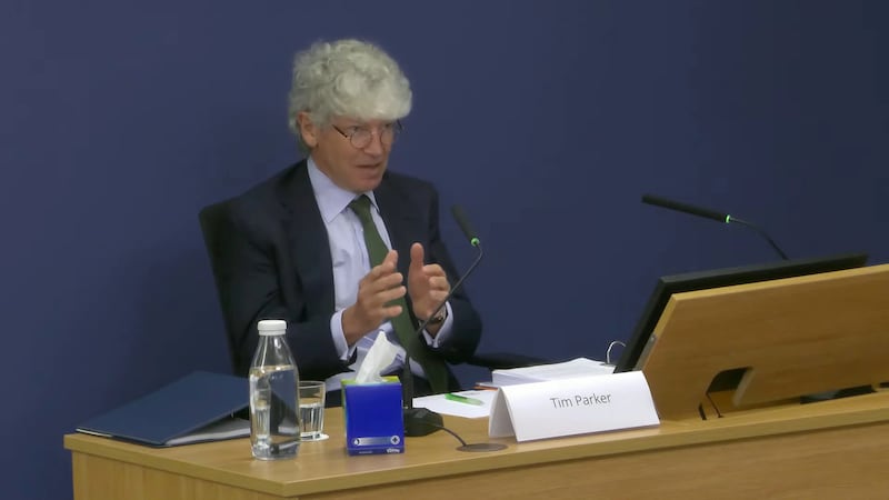 Tim Parker, former chair of Post Office Ltd, gives evidence to the inquiry at Aldwych House in London