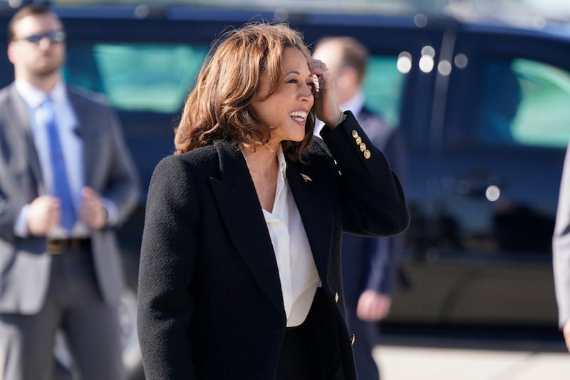 Democratic presidential nominee Vice President Kamala Harris met with Black elected and religious leaders. She helped volunteers package personal care items to deliver to victims (Steve Helber/AP)