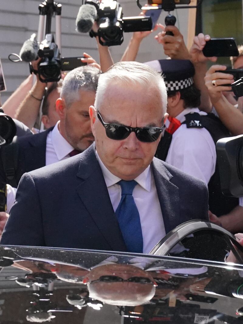 Former BBC broadcaster Huw Edwards at Westminster Magistrates’ Court, London, where he pleaded guilty to three counts of making indecent images of children