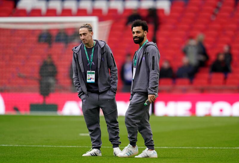 Mohamed Salah (right) is close to a return but may not be risked against Saints