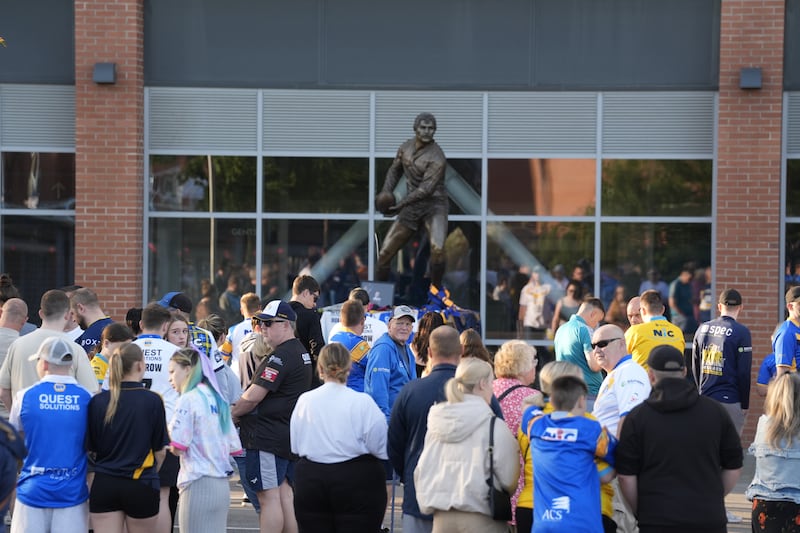 Fans gathered outside Headingley Stadium