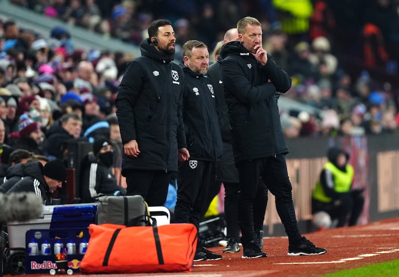 New West Ham boss Graham Potter saw his side beaten at Aston Villa