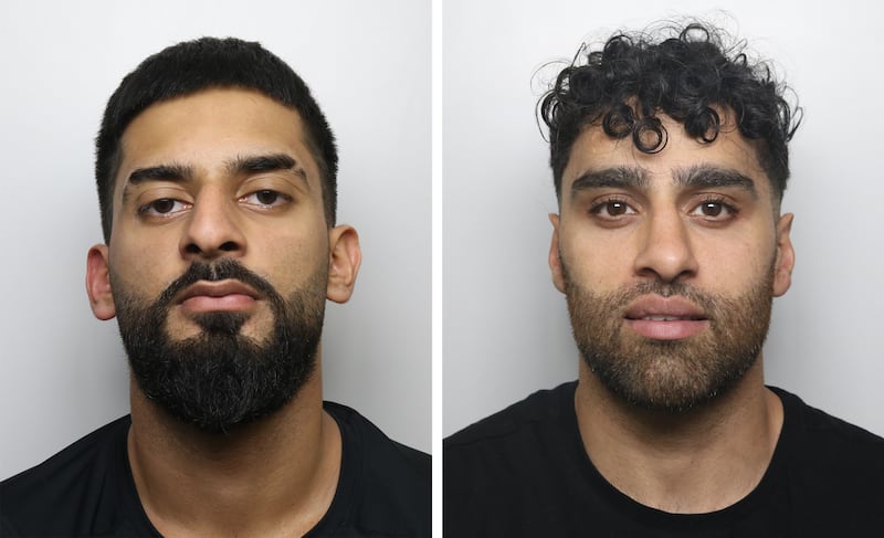 Sameer Ali (left), 21, and Adnan Ghafoor, 31, were jailed at Leeds Crown Court for 20 months and 18 months respectively for an attack on ‘pro-EDL’ protesters after rival demonstrations in the city