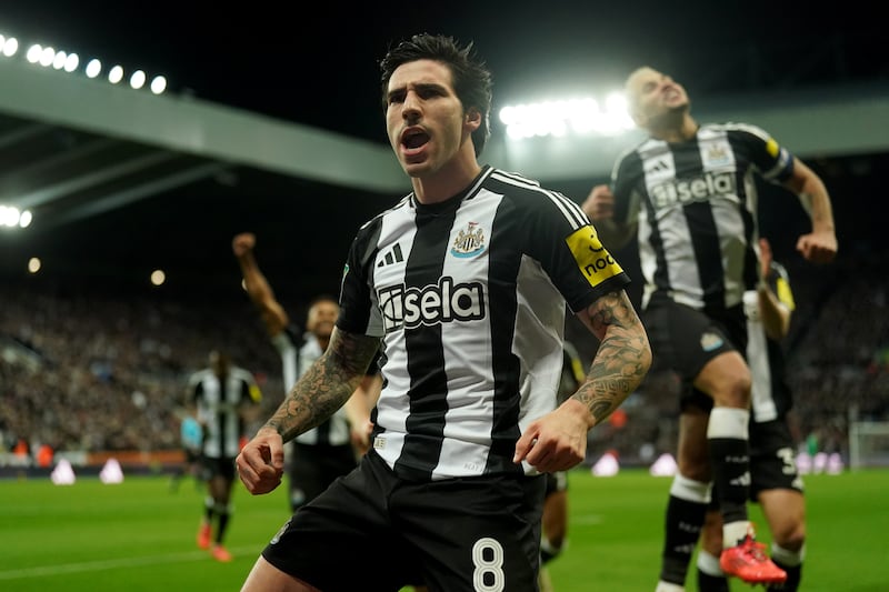 Tonali scored two brilliant first-time finishes to set Newcastle on their way