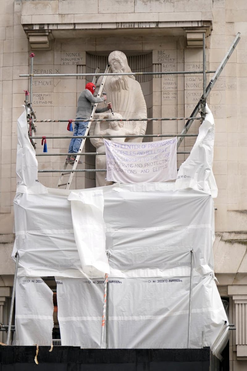 BBC statues attacked