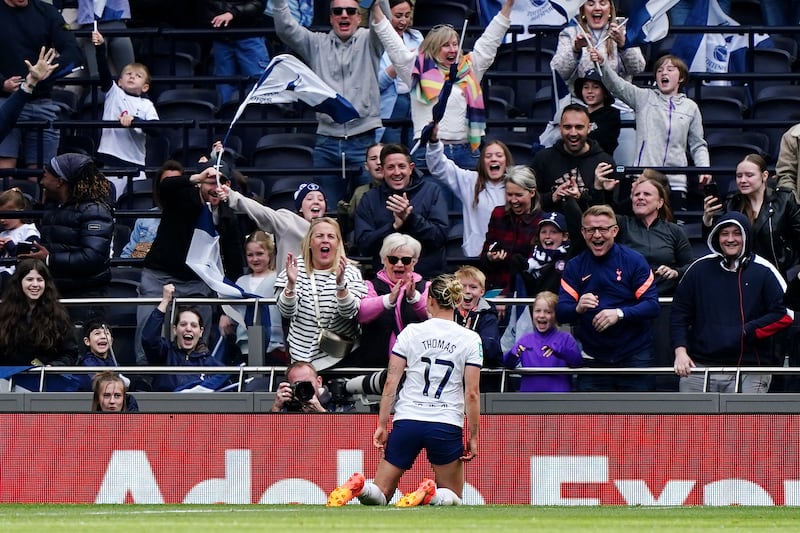 Martha Thomas’ late header sent Tottenham to Wembley