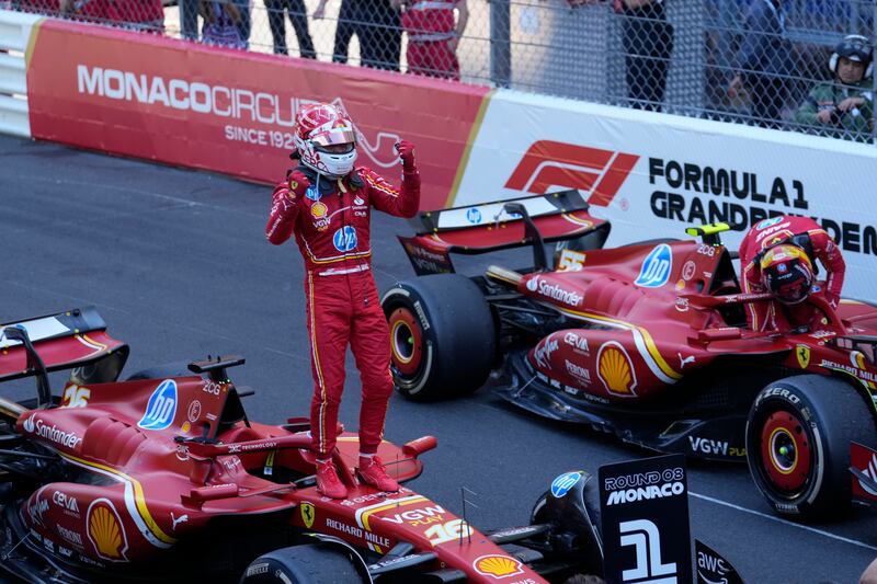 Leclerc ended his wait for a home win (AP Photo/Luca Bruno)