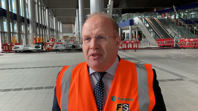 John Glass, director of infrastructure and projects at Translink, speaks to PA at Belfast Grand Central Station ahead of the first passenger service on Sunday.