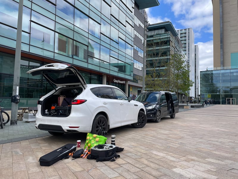 The CX-60 in Manchester serving its duties as a camera car.