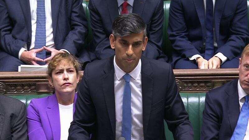 Conservative Party leader Rishi Sunak speaking during Prime Minister’s Questions in the House of Commons