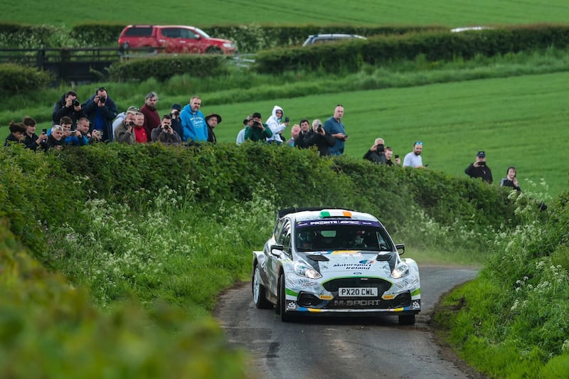 William Creighton in road rallying action