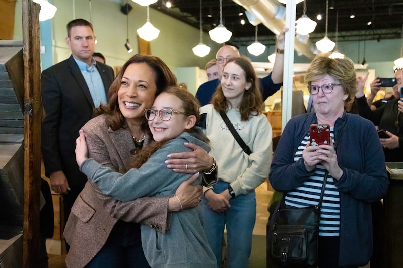 US vice president Kamala Harris visited Penzeys Spices on a campaign stop in Pittsburgh (AP)