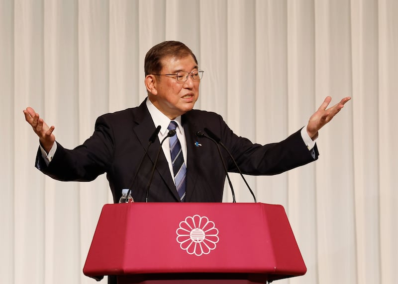 Mr Ishiba is a defence and foreign policy expert (Pool Photo via AP)