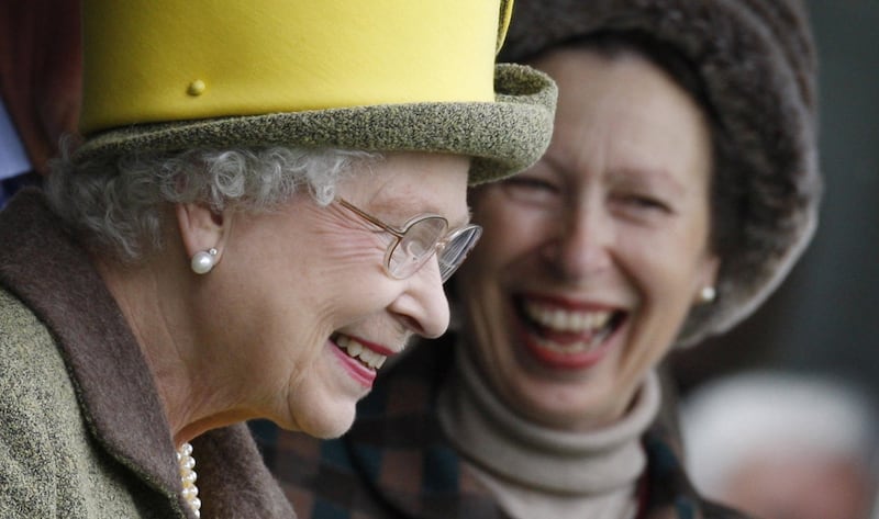 Queen Elizabeth II and Anne during the Braemar Gathering Highland Games in 2009