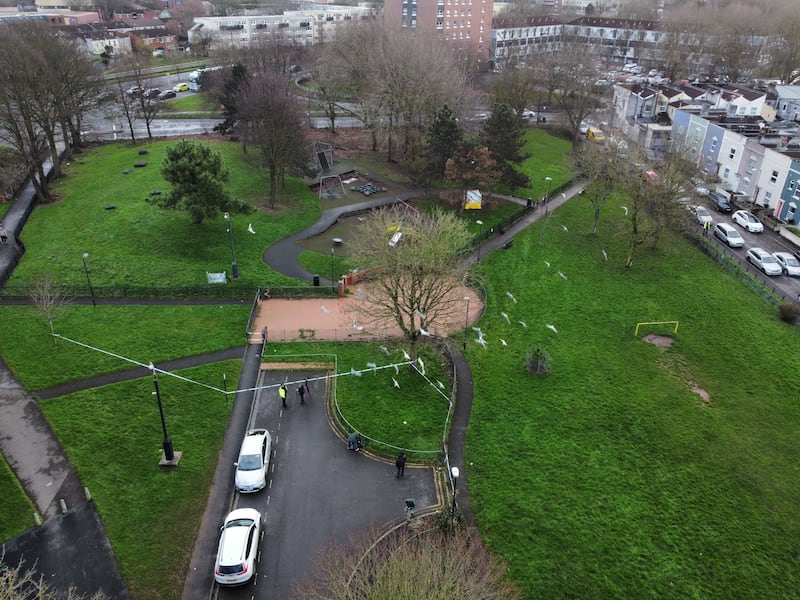 Rawnsley Park near to the scene in the St Philips area of Bristol