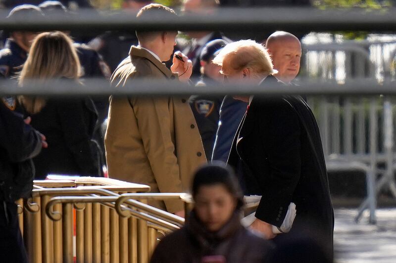 The former president was heard telling reporters that the case was ‘a witch hunt’ (AP Photo/Seth Wenig)