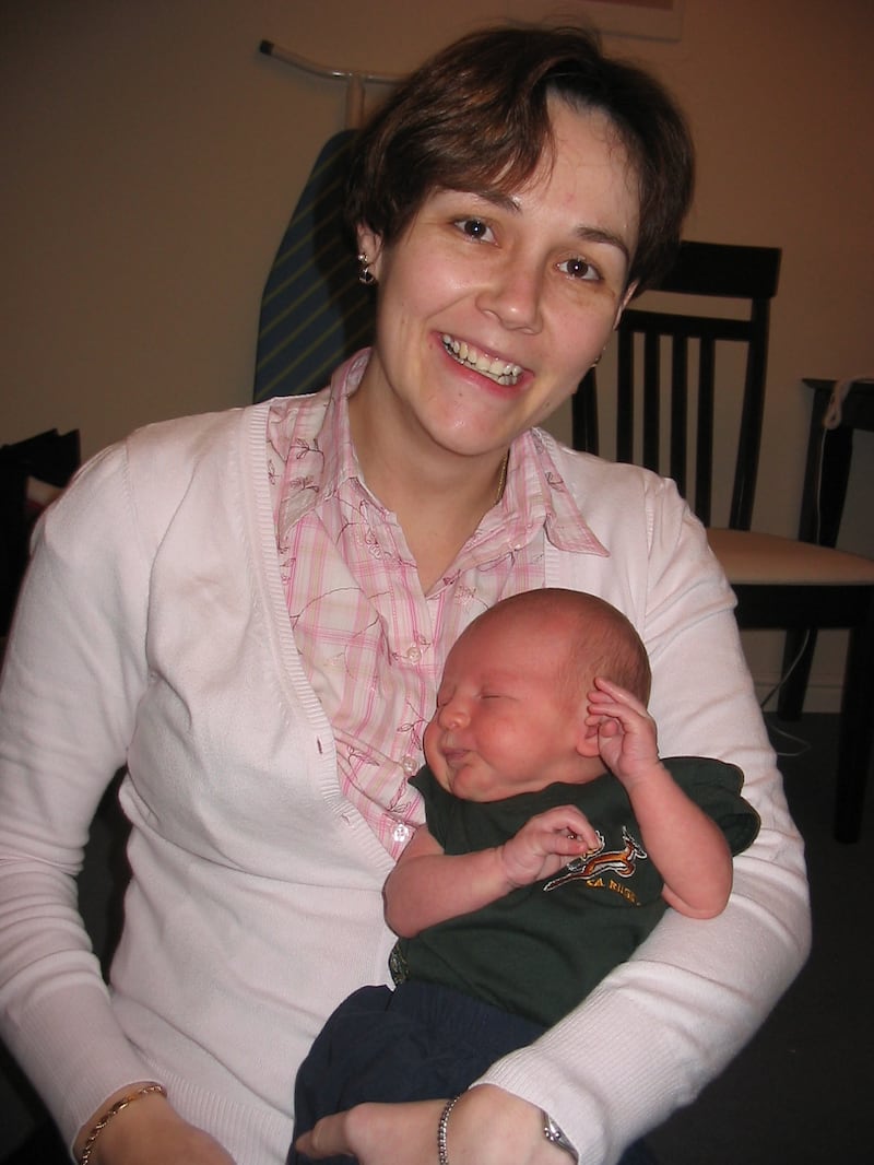 Janine Edgar with Jonty as a baby