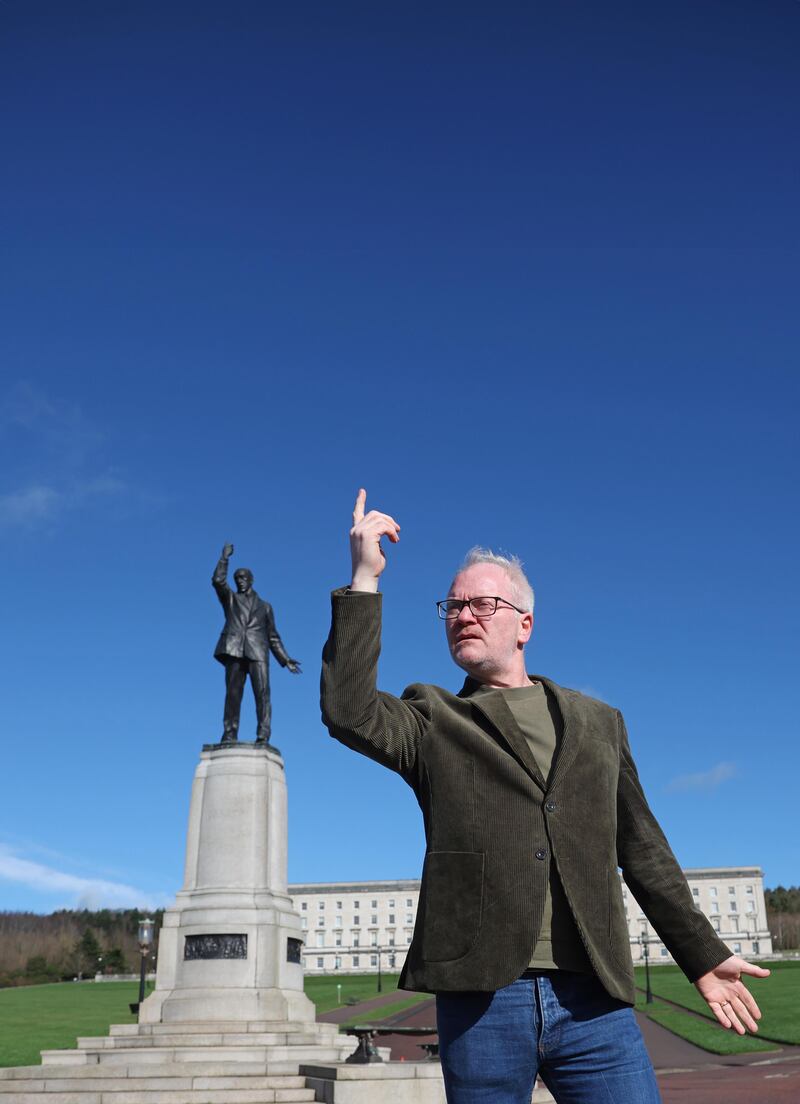 Comedian Conor Grimes pictured at Stormont in Belfast.
PICTURE COLM LENAGHAN