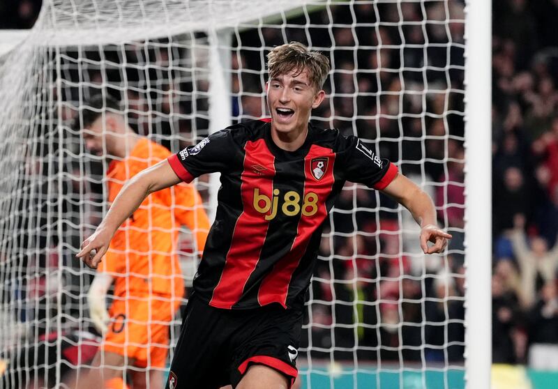 Dean Huijsen celebrates scoring the only goal of the game