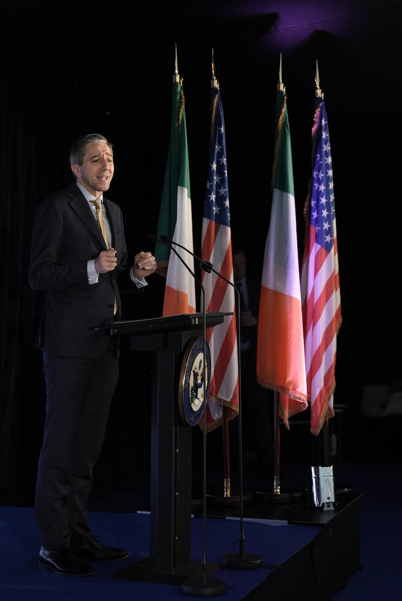 Taoiseach Simon Harris speaking during the US-Ireland Economic Summit at the US Ambassador’s Residence in Dublin