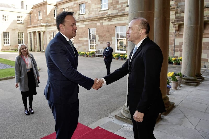 Secretary of state Chris Heaton-Harris, pictured right, criticised Taoiseach Leo Varadkar this month for saying he expected a united Ireland to be achieved during his lifetime. PICTURE - CHARLES MCQUILLAN/PA WIRE 